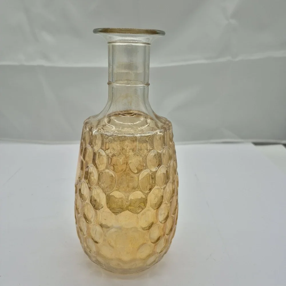 VTG OLD FORESTER Whiskey Decanter Marigold Carnival Glass THUMBPRINT 70s Show